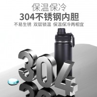 現(xiàn)貨吸管蓋太空水壺不銹鋼運(yùn)動保溫杯戶外漸變色大容量水壺