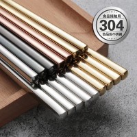 韓式304不銹鋼筷子 全方形中空防滑防腐家用餐廳金屬筷子批發(fā)廠家
