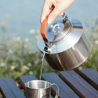 戶(hù)外不銹鋼燒水壺咖啡壺野營(yíng)茶壺便攜式野外露營(yíng)裝備工廠批發(fā)價(jià)