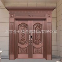 廠家銷售紫銅對開入戶門歐式風格純銅防盜別墅門北京銅門上門測量