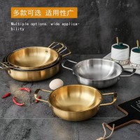 不銹鋼韓式海鮮干鍋 拉面鍋一人一鍋部隊(duì)火鍋金色雙耳網(wǎng)紅泡面鍋