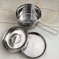 不銹鋼飯盒 無磁圓形便當(dāng)盒 無磁多用餐盒 學(xué)生餐盒 防燙分格飯盒